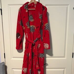 Adonna Vibrant Red Animal Print Robe